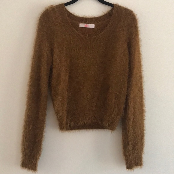 American Apparel Fuzzy Brown Sweater 